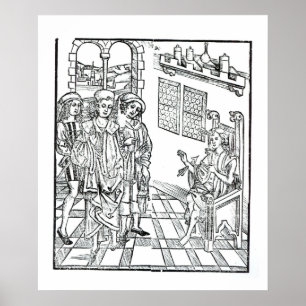 Póster El cirujano visita a un hombre con las heridas de