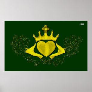 Póster El Claddagh (Oro)