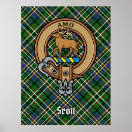 Póster El clan Scott Escudo sobre el Tartán Verde