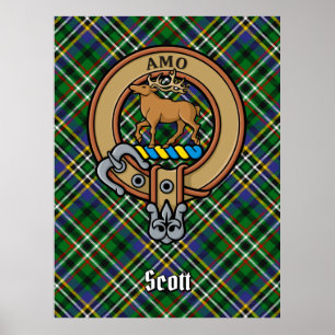 Póster El clan Scott Escudo sobre el Tartán Verde
