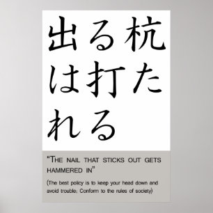 Póster El clavo que se pega hacia fuera consigue