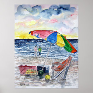 Póster el clearwater_beach_painting
