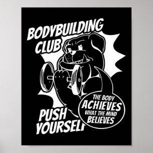 Póster El Club De Construcción De Cuerpos Se Empuja El Cu