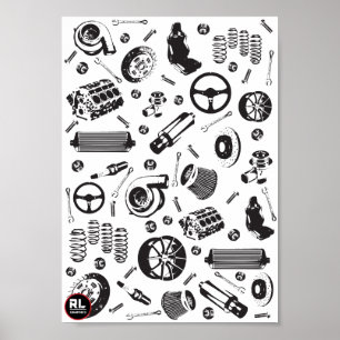Póster El coche parte el poster