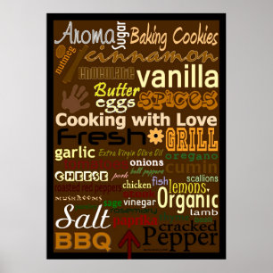 Póster El cocinar con el poster de WordArt™ del amor