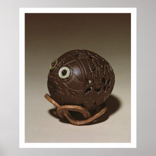 Póster El coco esculpió en una cara, c.1895