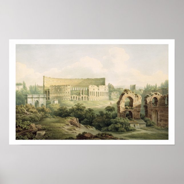 Póster El Coliseo, Roma, 1802 (c/c sobre grafito en dos (Frente)