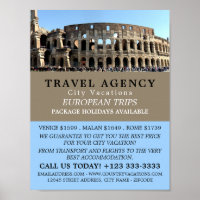 El Coliseo Romano, Roma, anuncio de agencia de via
