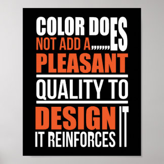 Póster El color no añade una cualidad agradable al diseño