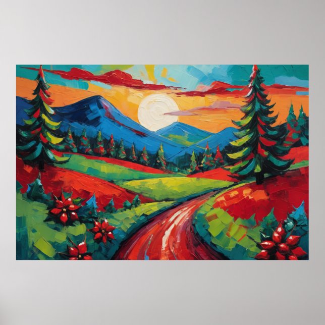 Póster El colorido paisaje rural (Frente)