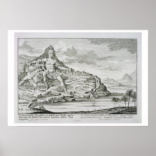 Póster El Coloso del Monte Athos, Macedonia, un diseño b (Frente)