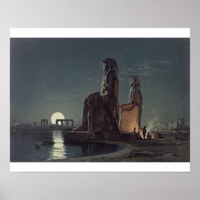 Póster El Colossi de Memnon, Thebes, uno de los 24 ilustr (Frente)
