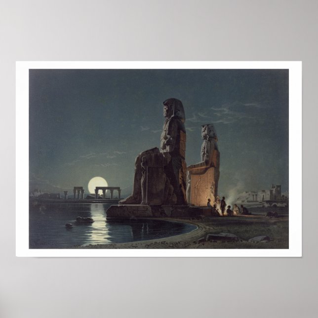 Póster El Colossi de Memnon, Thebes, uno de los 24 ilustr (Frente)