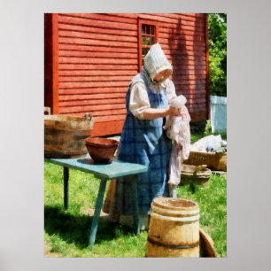 Póster El COMENZAR DEBAJO de $20 - señora Doing Laundry