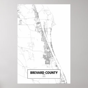 Póster El condado de Brevard, la Florida (negro en
