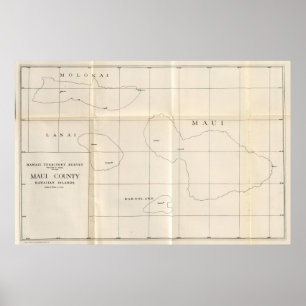 Póster El condado de Maui, Hawaii
