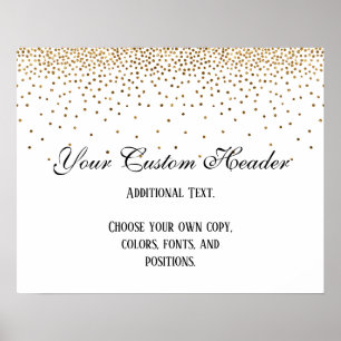 Póster El Confetti Gold Elegant Hazlo tú mismo Rótulo Bod