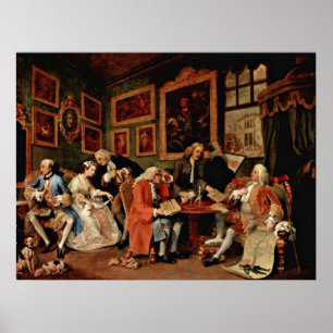 Póster El contrato de boda de William Hogarth