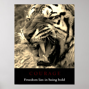 Póster El coraje motivacional del tigre, la libertad de l