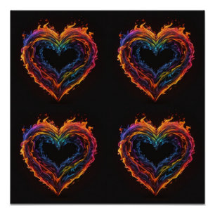 Póster el corazón ardiendo