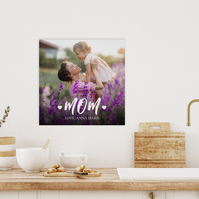 Póster El corazón de la escritura de mamá personalizado (Subido por el creador)