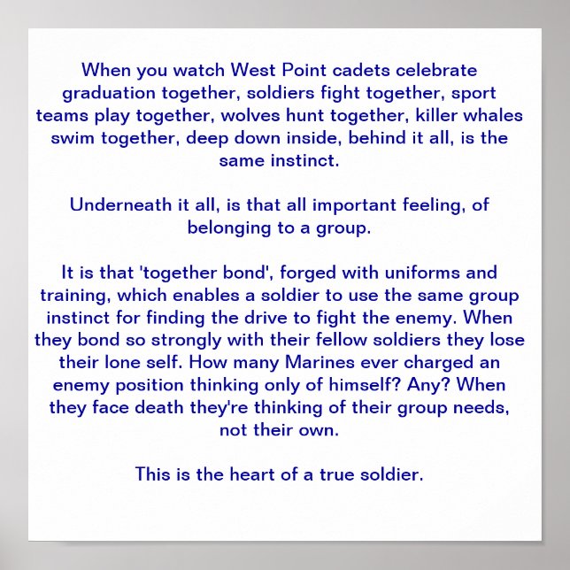 Póster El corazón de un verdadero soldado (Frente)