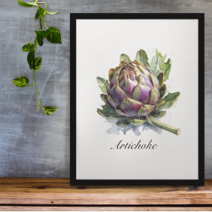Póster El Corazón del Jardín: Artichoke en acuarela