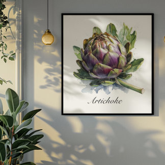 Póster El Corazón del Jardín: Artichoke en acuarela