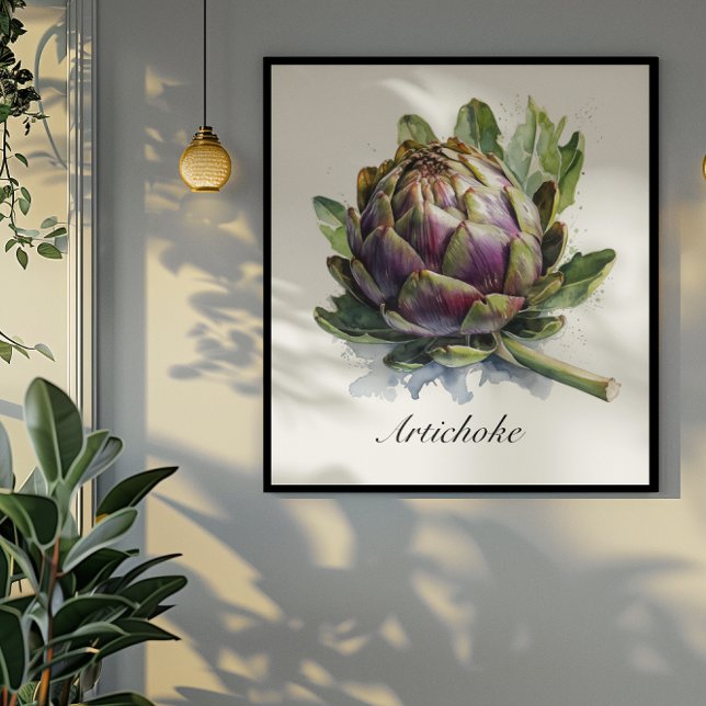 Póster El Corazón del Jardín: Artichoke en acuarela (Subido por el creador)