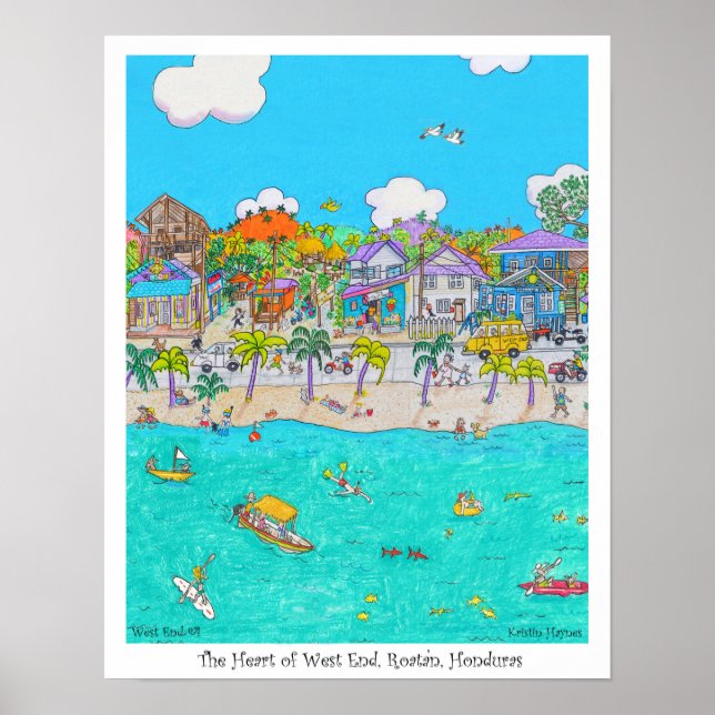 Póster El corazón del West End #4, Roatan, Honduras (Frente)
