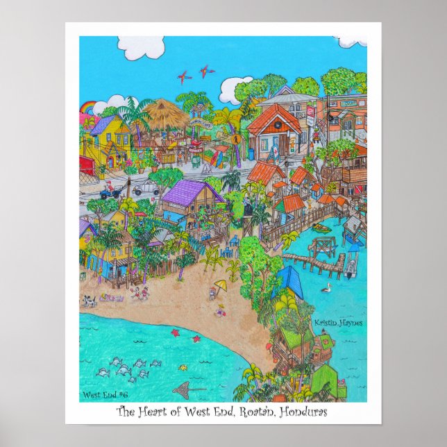 Póster El corazón del West End #6, Roatan, Honduras (Frente)