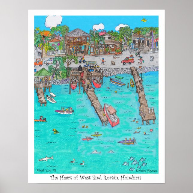 Póster El corazón del West End, #8, Roatan, Honduras (Frente)