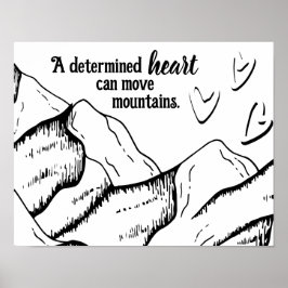 Póster El Corazón Determinado Motivacional Puede Mover Mo
