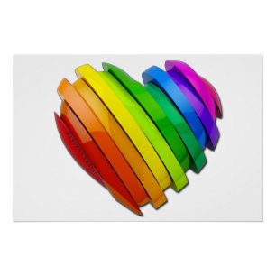 Póster El corazón tridimensional escultural de SlipperyJo