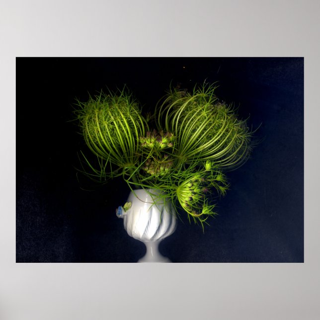 Póster El corazón verde en negro (Frente)