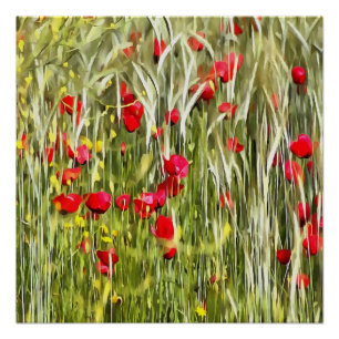 Póster El Corn Rojo copia el arte realista