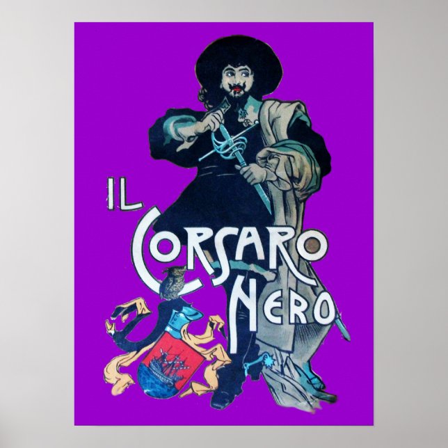 Póster EL CORSARIO NEGRO morado (Frente)