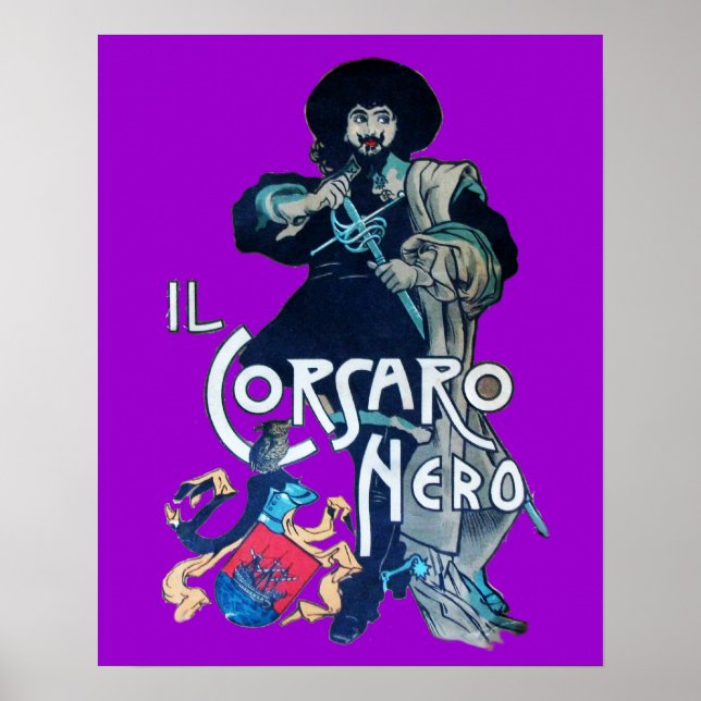 Póster EL CORSARIO NEGRO morado (Frente)