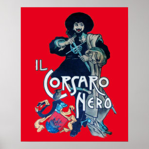 Póster EL CORSARIO NEGRO Rojo