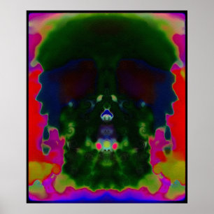 Póster El cráneo psicodélico Trippy ocultado representa