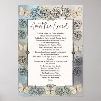 Póster El credo de los apóstoles cartel de oración imprim