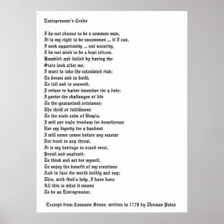 Póster El credo del emprendedor