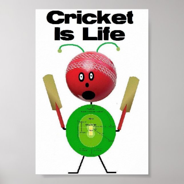 Póster El críquet es la vida (Frente)
