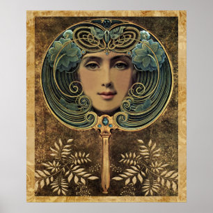 Póster El cristal de estilo nouveau