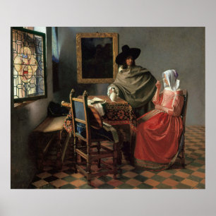 Póster El cristal del vino — Vermeer