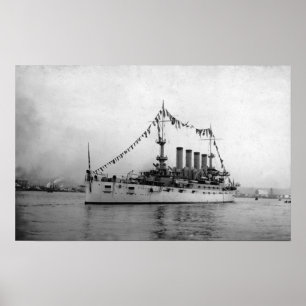 Póster El crucero Washington anclado en el puerto de Seat