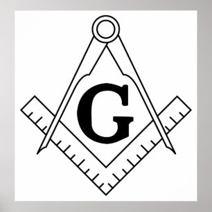 Póster El cuadrado y el símbolo del Freemasonry de los