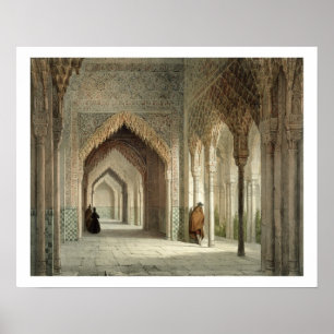 Póster El cuarto de la corte de Alhambra, Granada, 1853