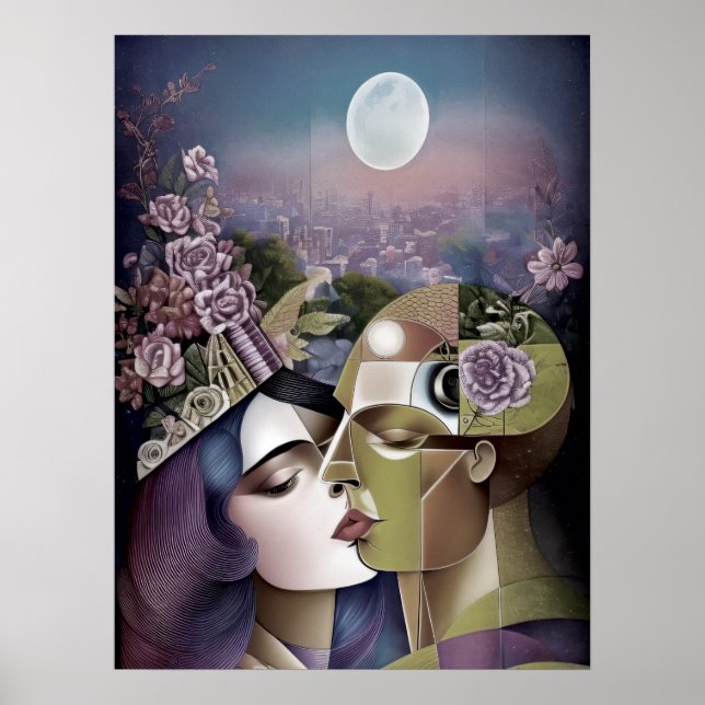 Póster El cubismo se encuentra con el ciberpunk (Frente)