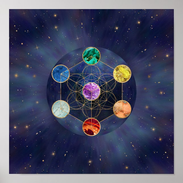 Póster El cubo de Chakras de Metatron es una geometría sa (Frente)